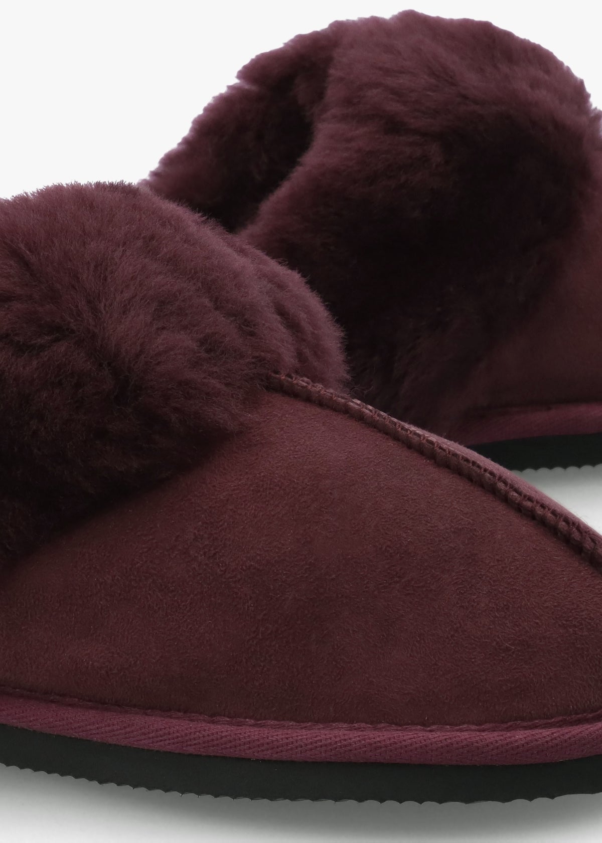 Shut Burgundy Sheepskin Twinface Slippers