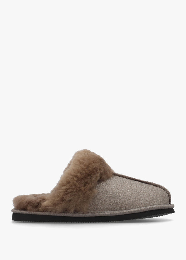 Soglit Taupe Sheepskin Slippers