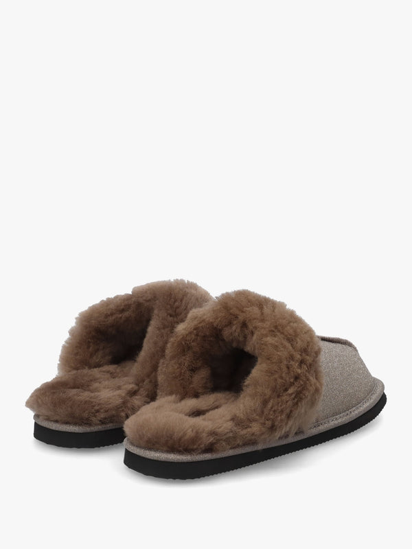 Soglit Taupe Sheepskin Slippers
