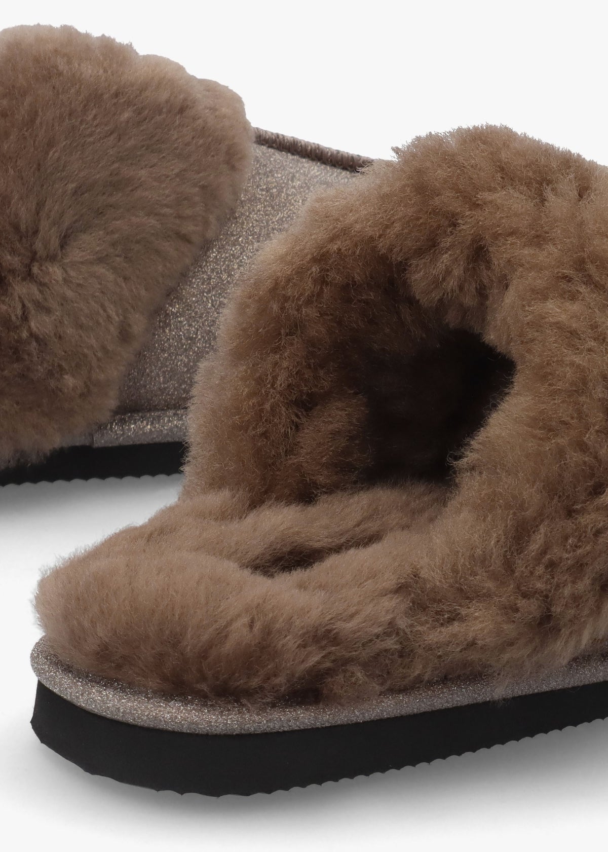 Soglit Taupe Sheepskin Slippers