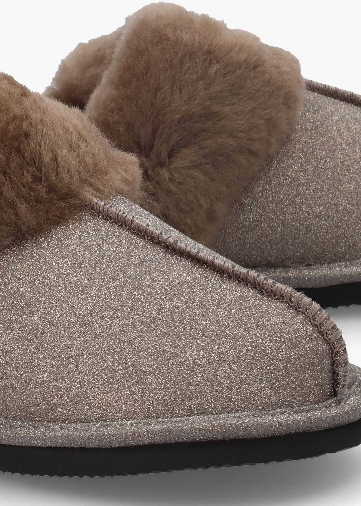 Soglit Taupe Sheepskin Slippers