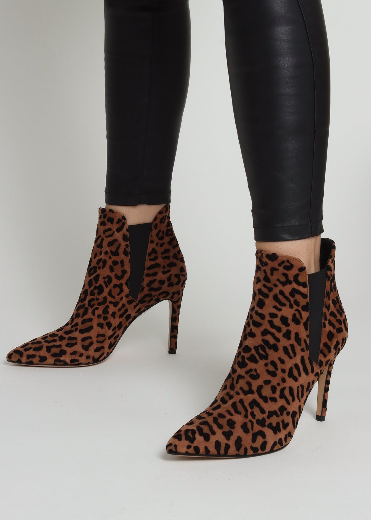 Adril Suede Leopard Ankle Boots