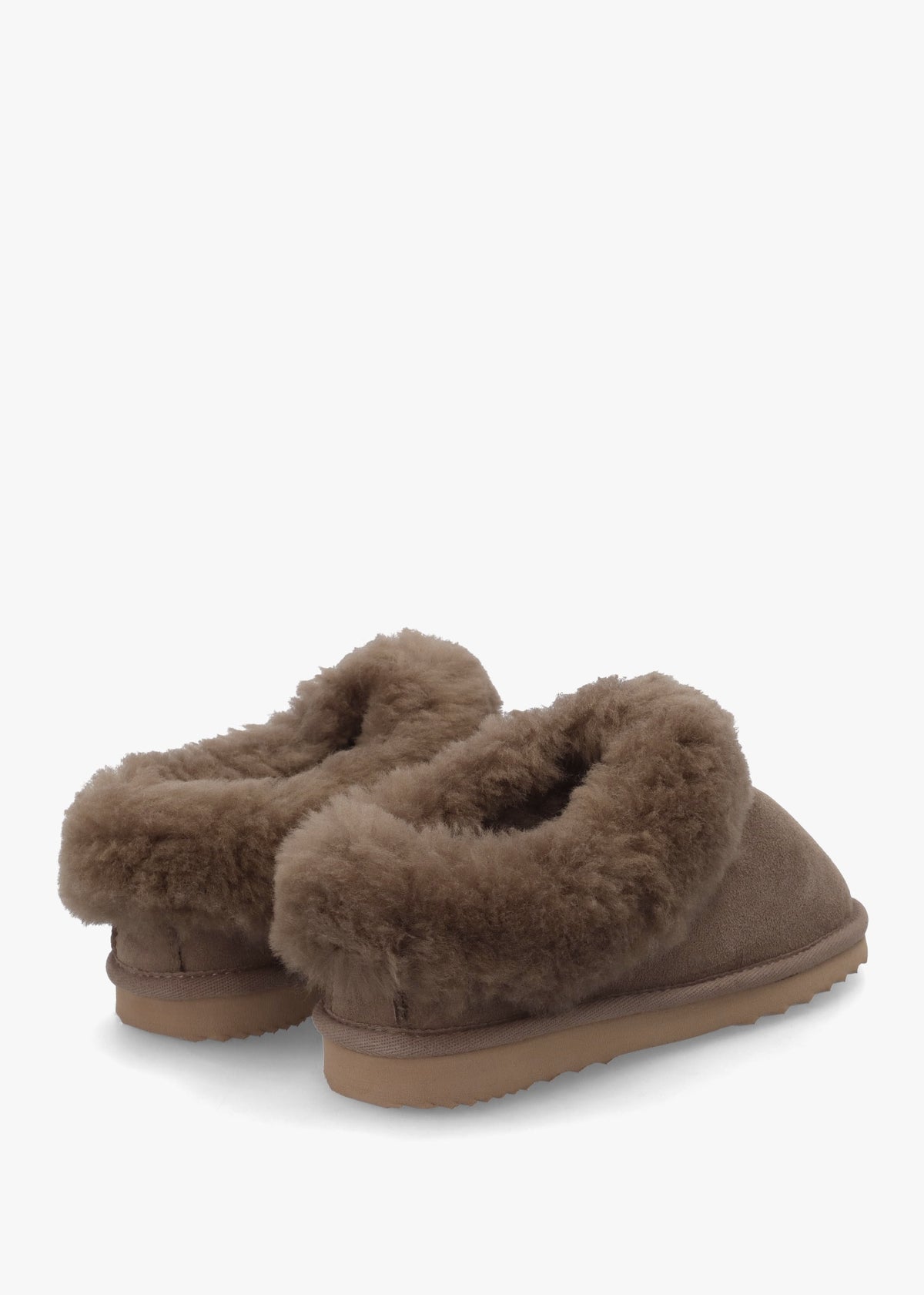 Somolly Taupe Suede Shearling Slippers