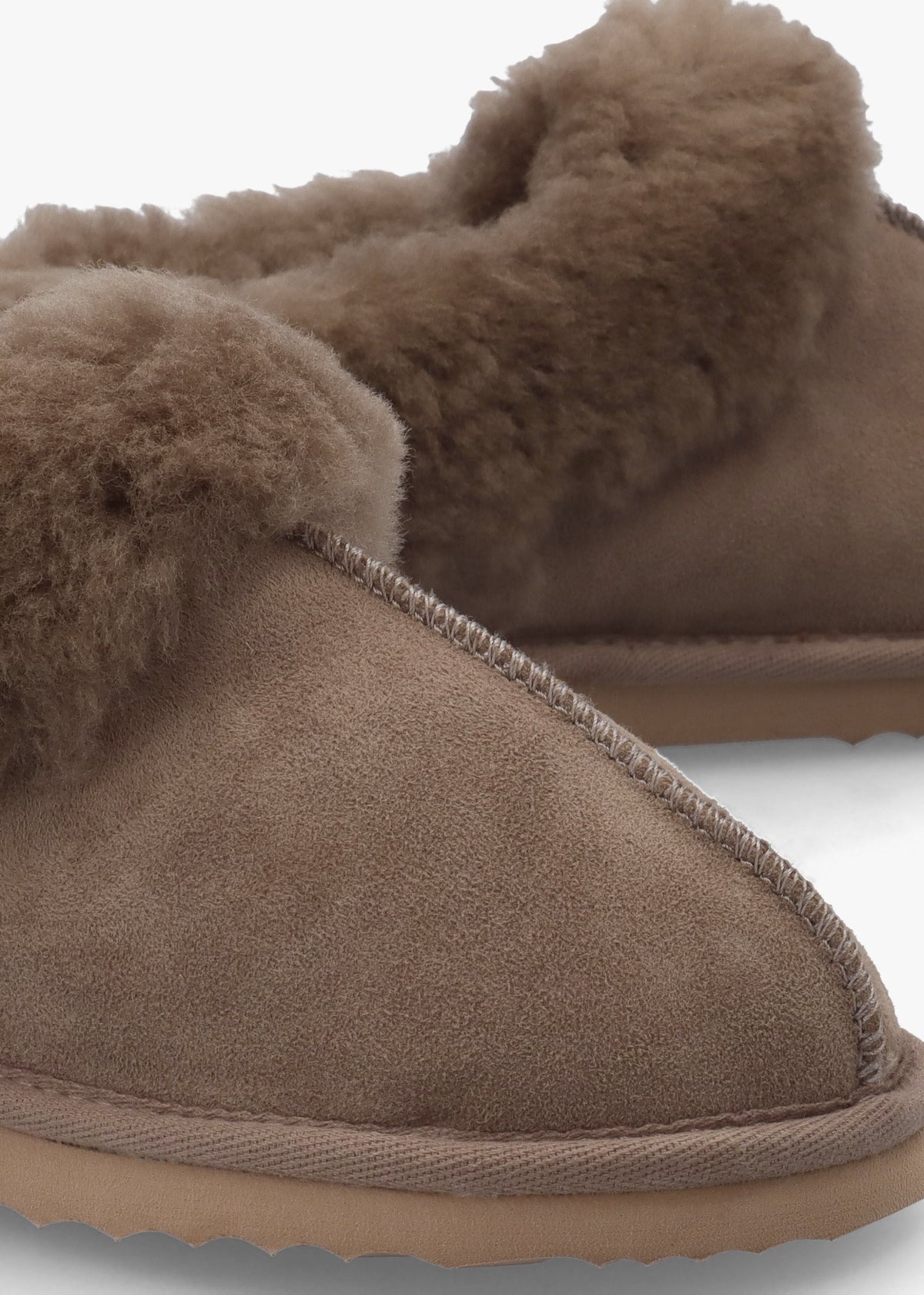 Somolly Taupe Suede Shearling Slippers