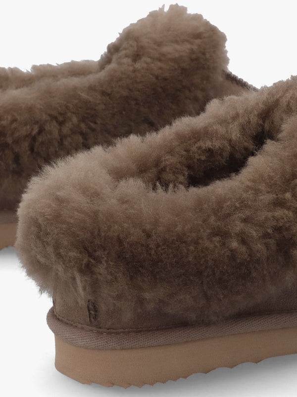 Somolly Taupe Suede Shearling Slippers