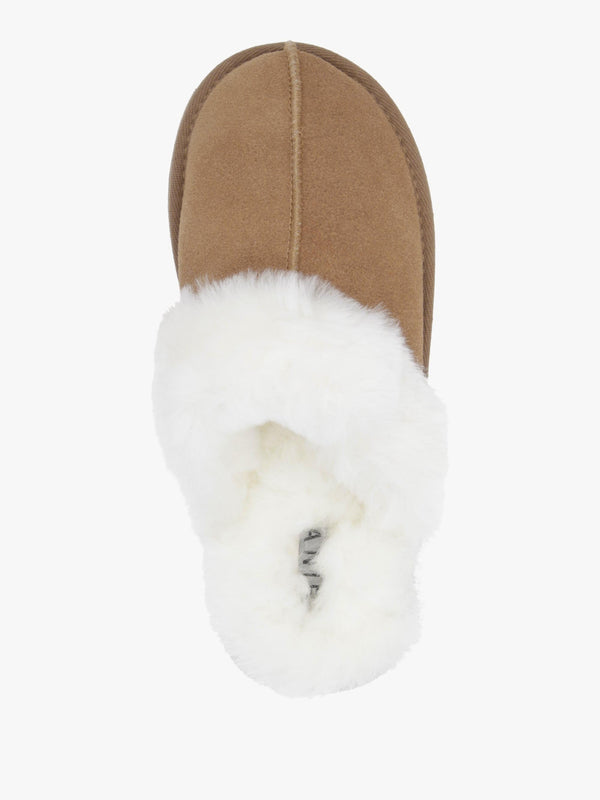 Shut Platform Tan Twinface Sheepskin Slippers