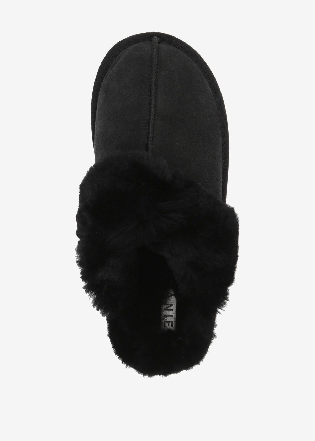 Shut Platform Black Twinface Sheepskin Slippers