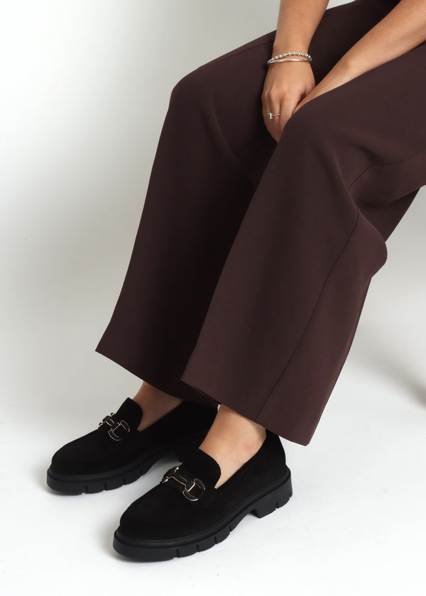 Laffle Black Suede Chunky Loafers