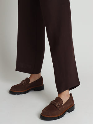 Laffle Brown Suede Chunky Loafers