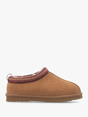 Somolly Aztec Tan Suede Shearling Slippers