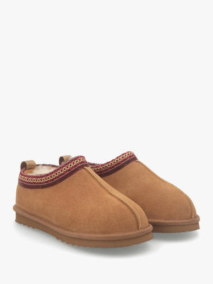Somolly Aztec Tan Suede Shearling Slippers