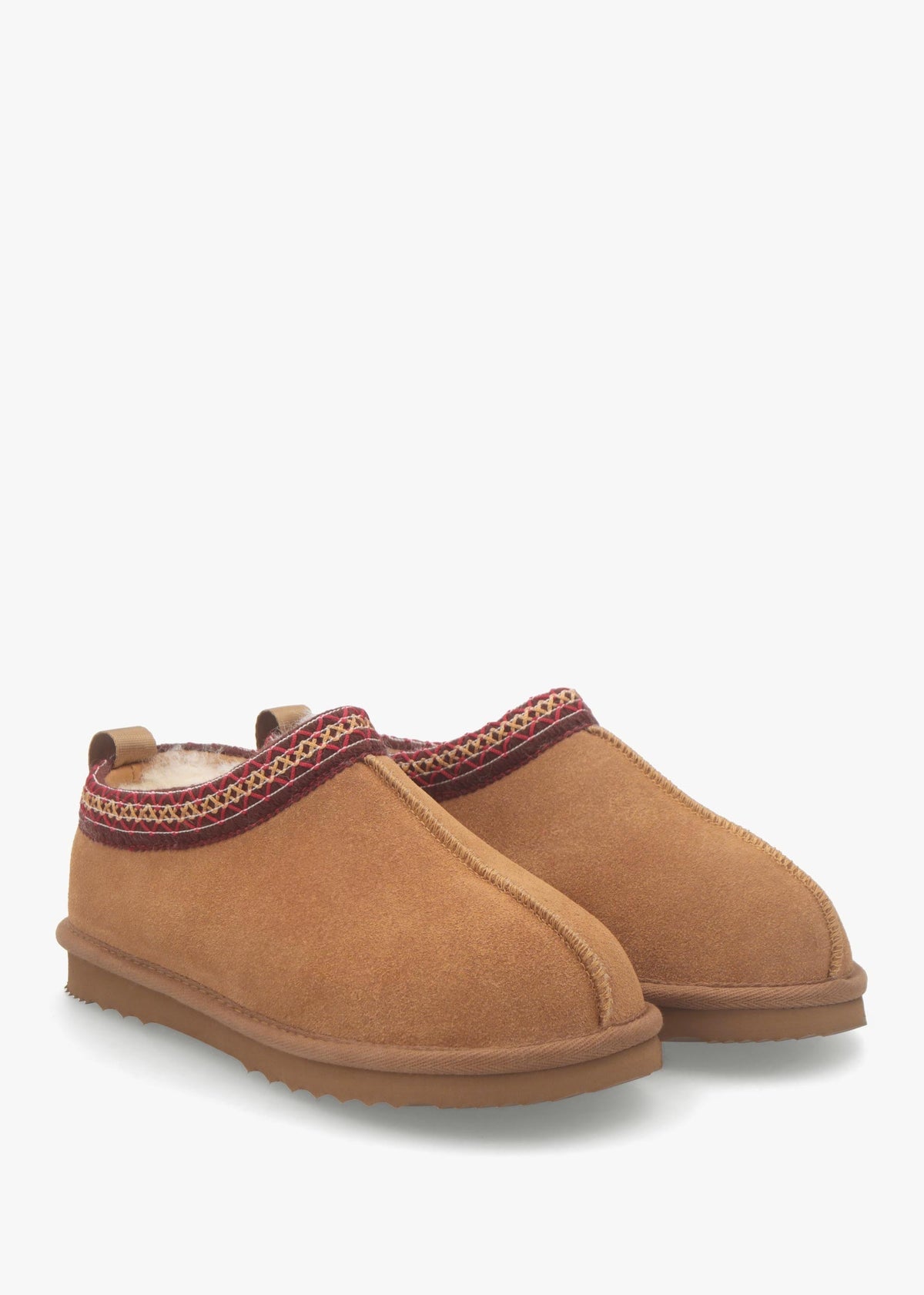 Somolly Aztec Tan Suede Shearling Slippers