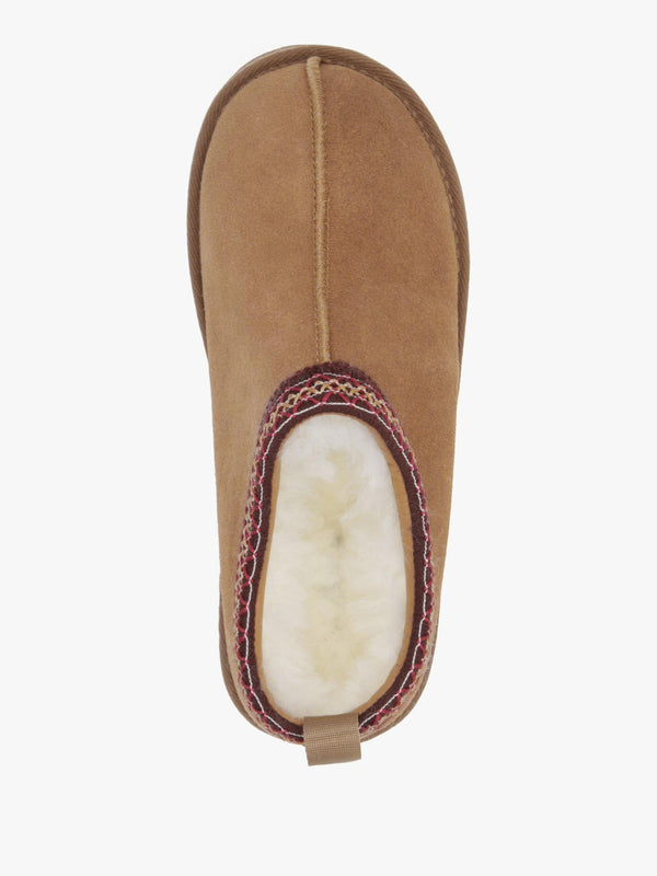Somolly Aztec Tan Suede Shearling Slippers