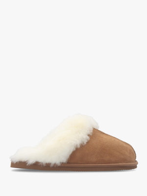 Shut Tan Sheepskin Twinface Slippers