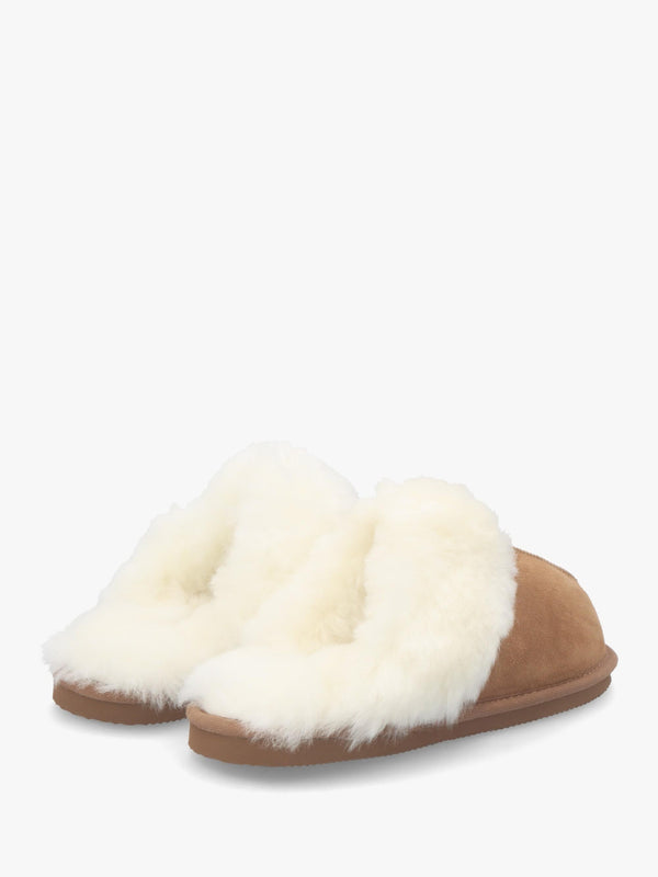 Shut Tan Sheepskin Twinface Slippers