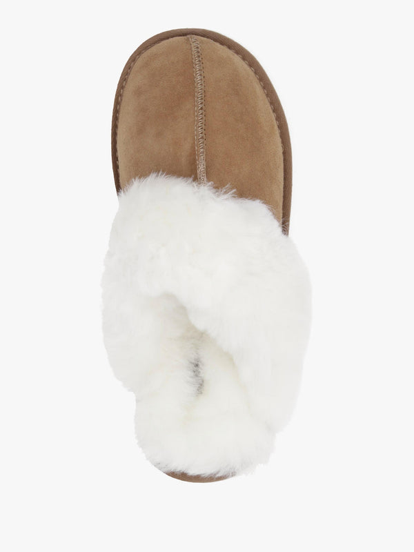 Shut Tan Sheepskin Twinface Slippers