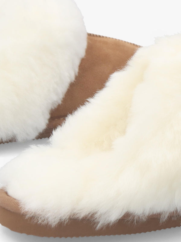 Shut Tan Sheepskin Twinface Slippers