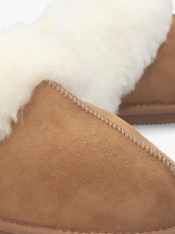 Shut Tan Sheepskin Twinface Slippers