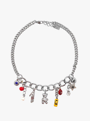 The Crystal Trinket Charm Silver Multi Necklace