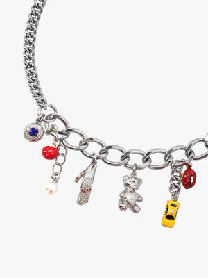The Crystal Trinket Charm Silver Multi Necklace