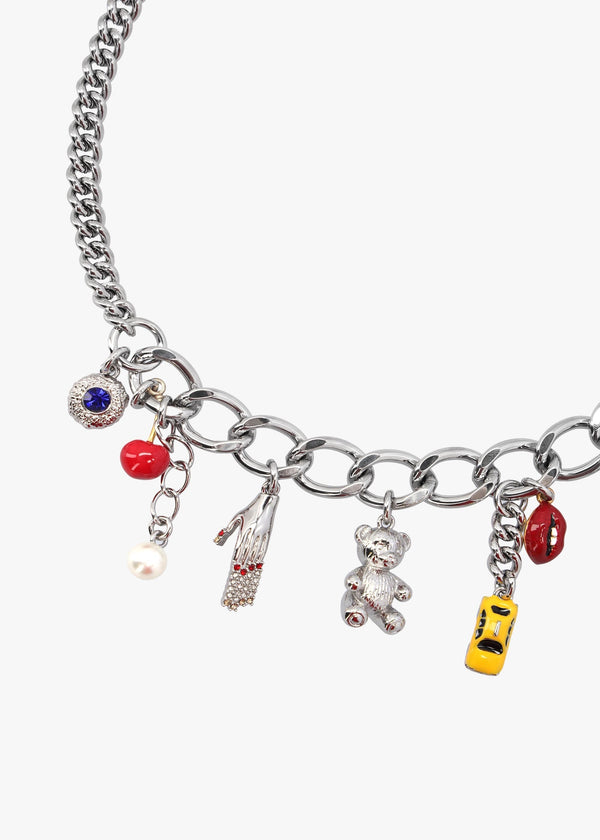 The Crystal Trinket Charm Silver Multi Necklace
