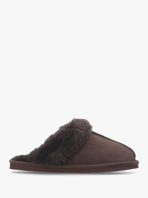 Shut Brown Sheepskin Twinface Slippers