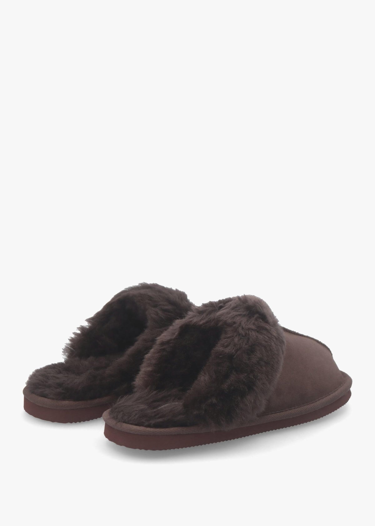 Shut Brown Sheepskin Twinface Slippers