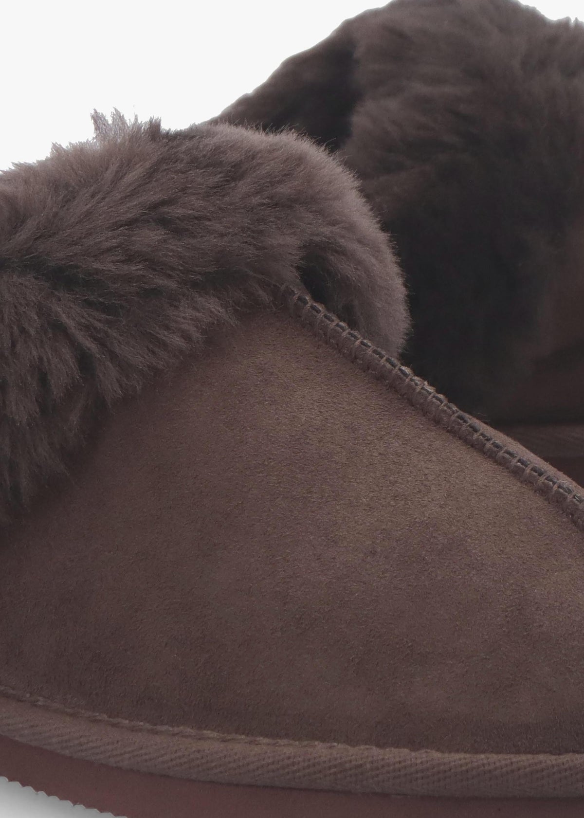 Shut Brown Sheepskin Twinface Slippers
