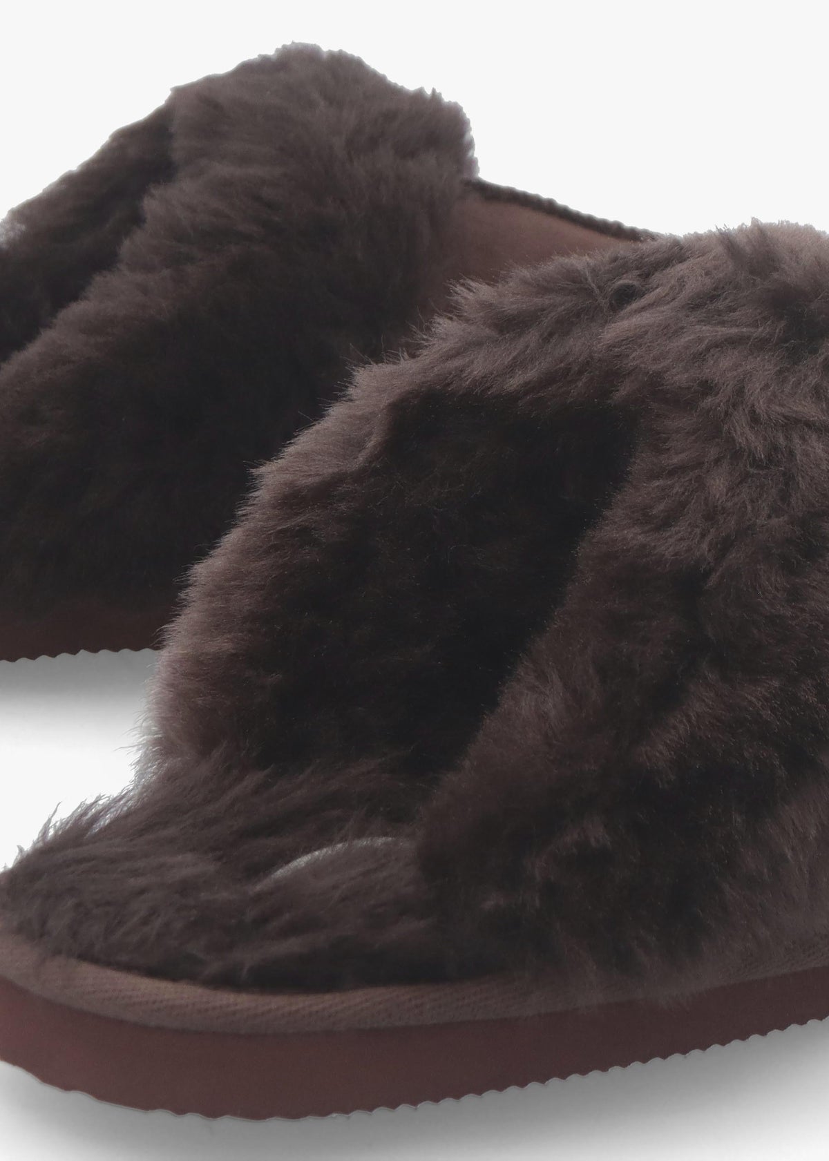 Shut Brown Sheepskin Twinface Slippers
