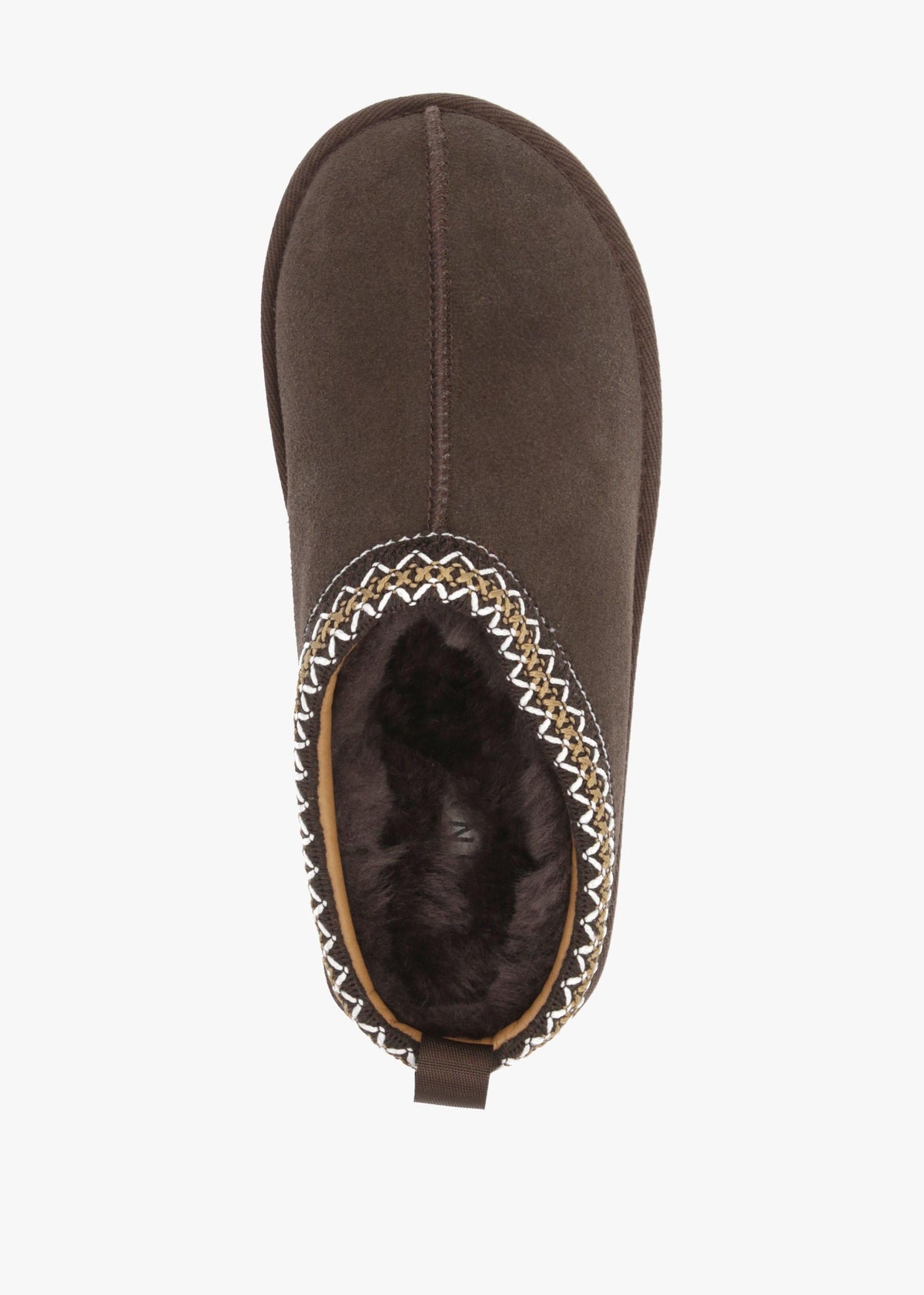 Somolly Brown Suede Shearling Platform Slippers