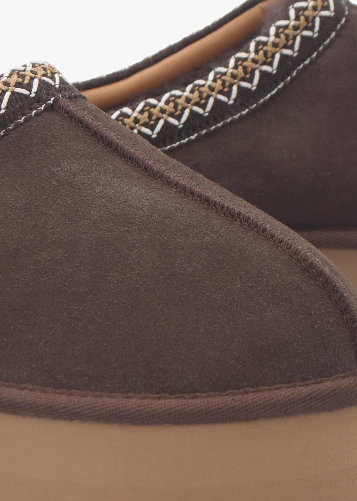 Somolly Brown Suede Shearling Platform Slippers