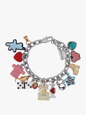 The Sticker Charm Statement Silver Multi Bracelet
