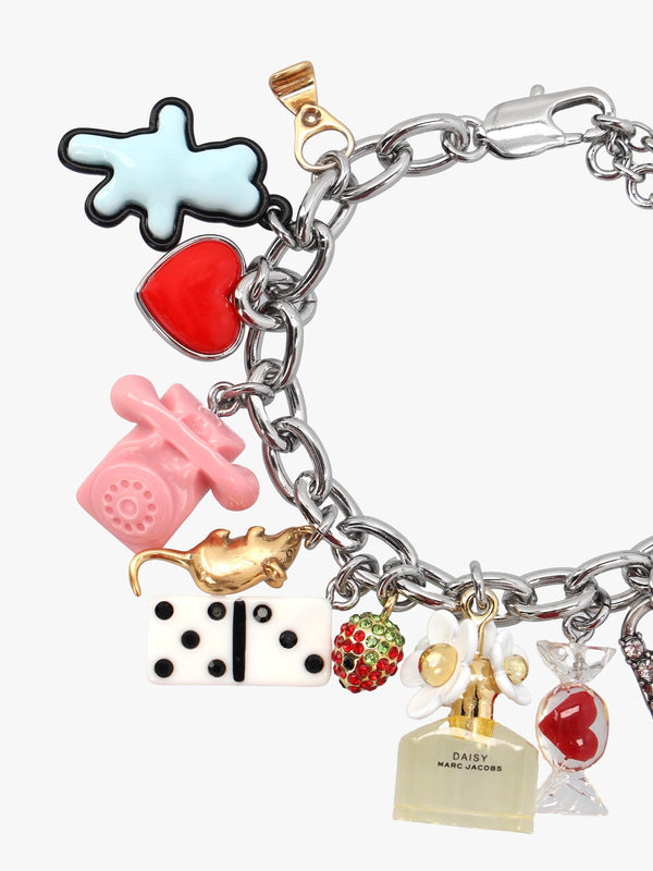The Sticker Charm Statement Silver Multi Bracelet
