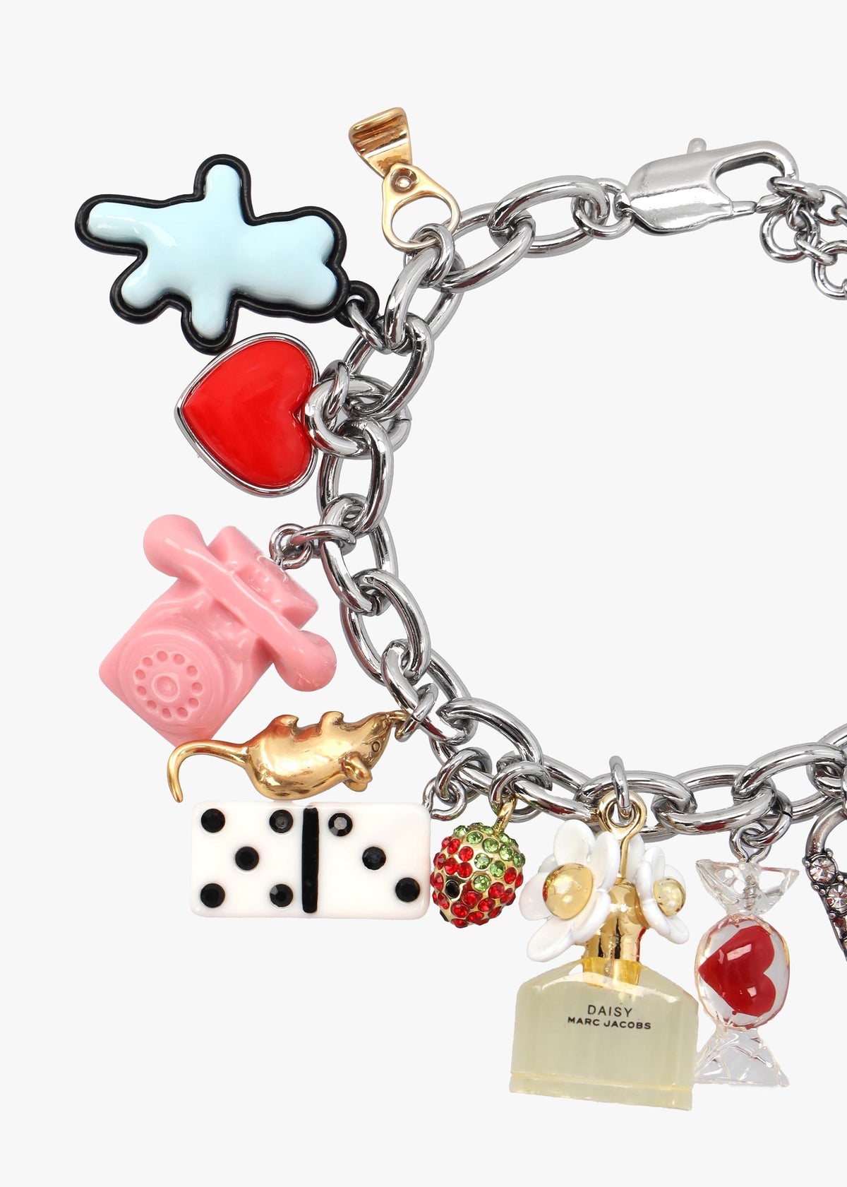 The Sticker Charm Statement Silver Multi Bracelet