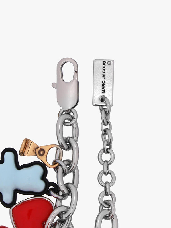 The Sticker Charm Statement Silver Multi Bracelet