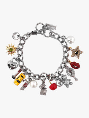 The Crystal Trinket Charm Silver Multi Bracelet