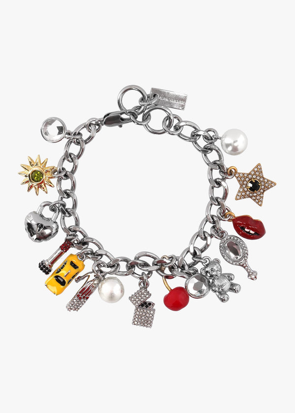 The Crystal Trinket Charm Silver Multi Bracelet