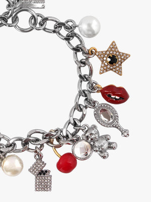 The Crystal Trinket Charm Silver Multi Bracelet