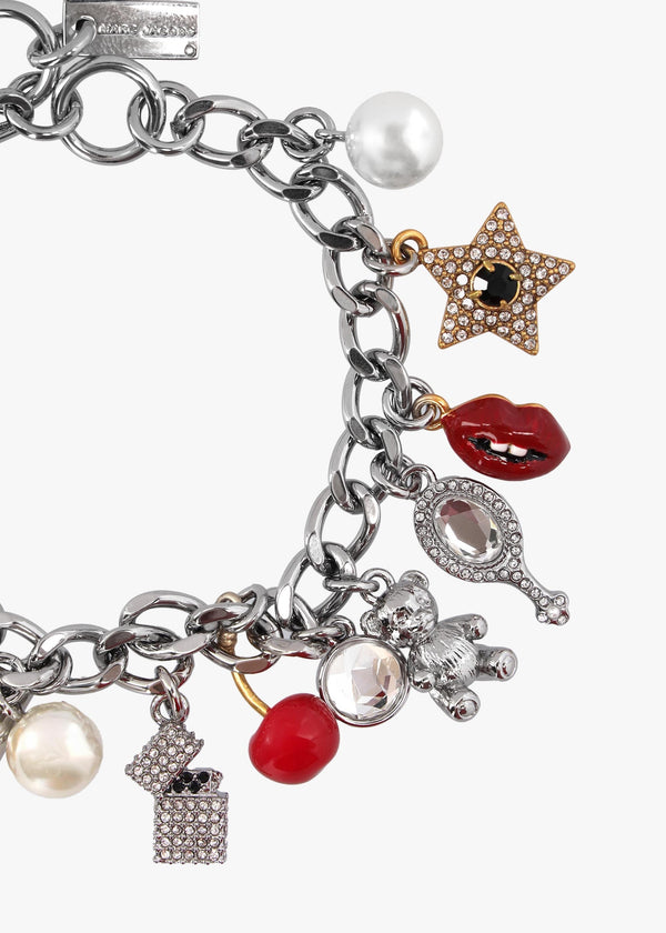 The Crystal Trinket Charm Silver Multi Bracelet