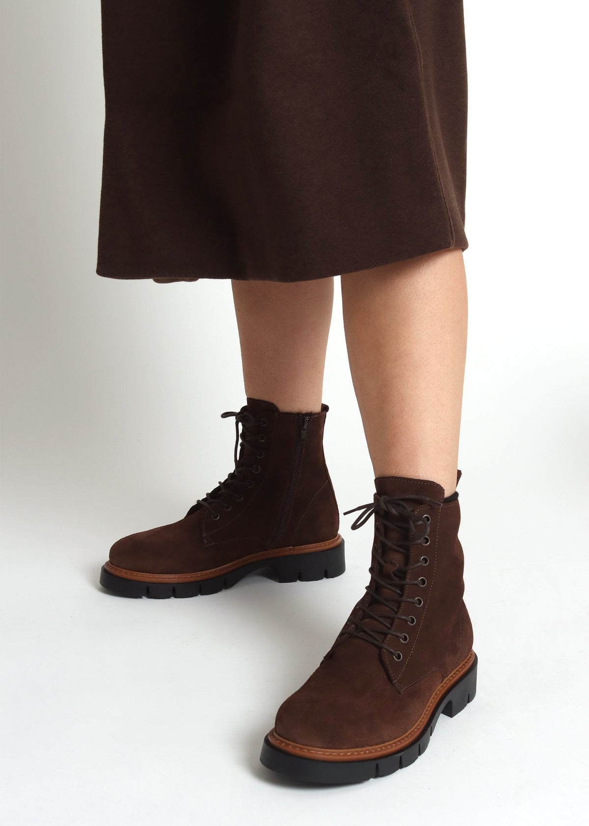 Lissy Brown Suede Lace Up Ankle Boots