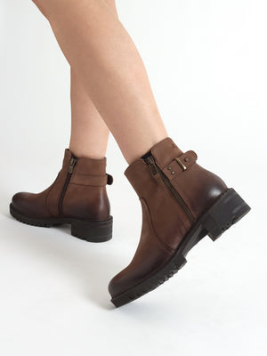 Voluptas Tan Nubuck Ankle Boots