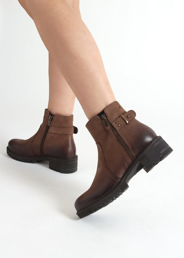 Voluptas Tan Nubuck Ankle Boots