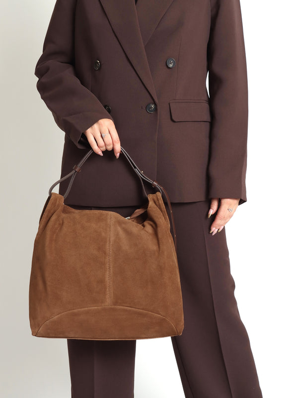 Inhobo Brown Suede Slouchy Hobo Bag