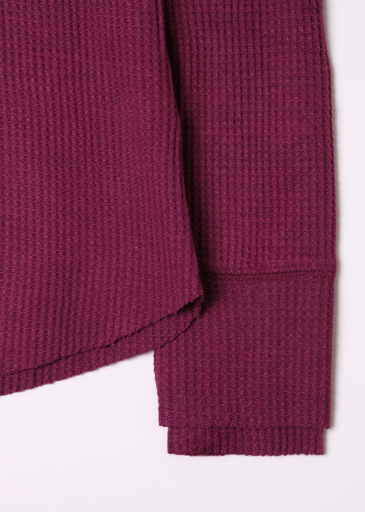 Henley Waffle Purple Long-Sleeve Top