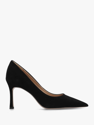 Enjoy Black Suede High Heel Court Shoes