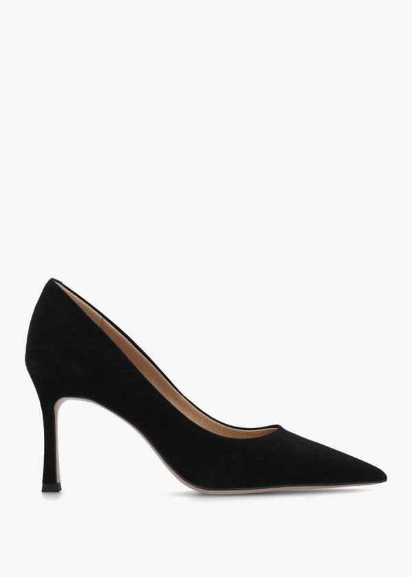 Enjoy Black Suede High Heel Court Shoes