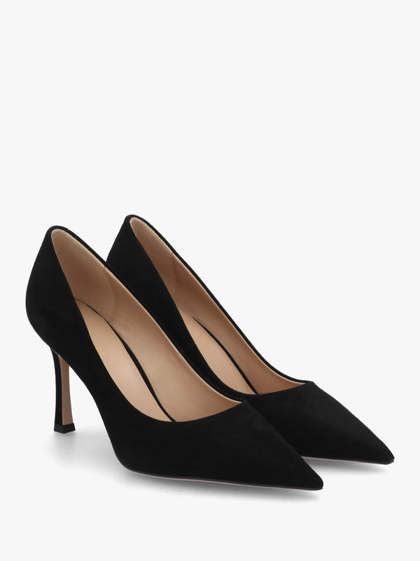 Enjoy Black Suede High Heel Court Shoes