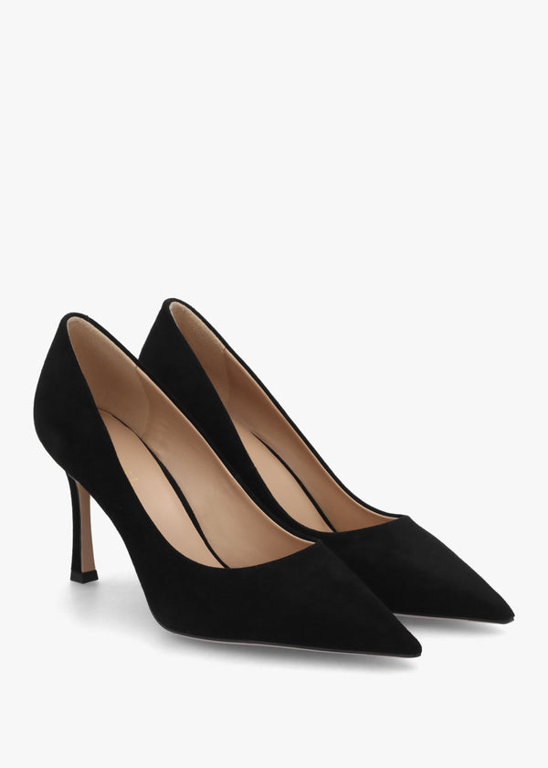Enjoy Black Suede High Heel Court Shoes