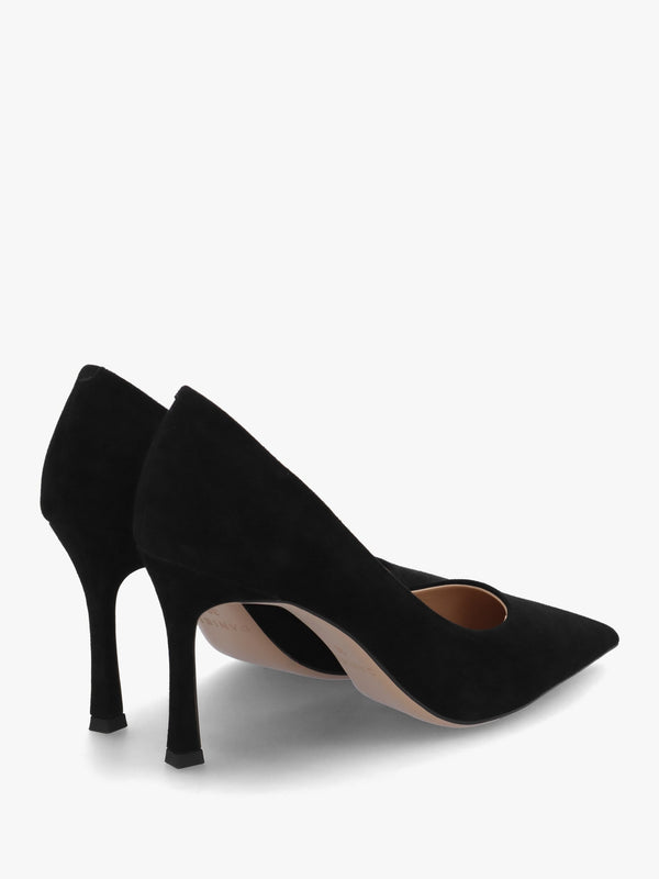 Enjoy Black Suede High Heel Court Shoes