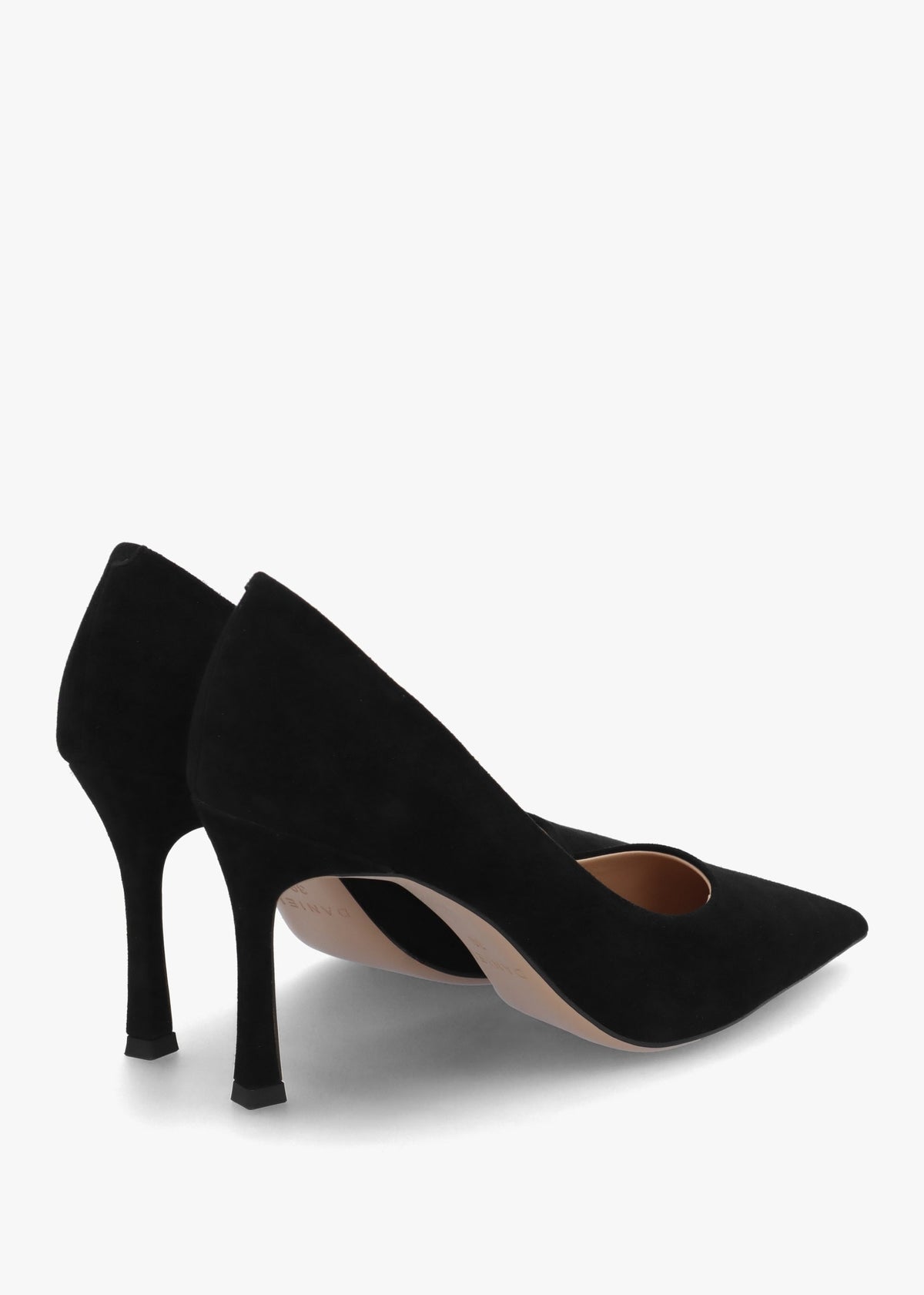 Enjoy Black Suede High Heel Court Shoes